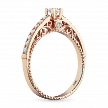 Punakultaiset sormus timanttikoru