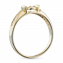 Keltakultainen sormus timanttikoru