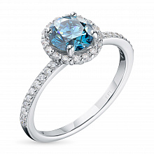 Valkokultainen sormus kasvatetut timantit