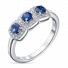 Valkokultainen sormus timanttikoru