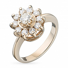 Punakultaiset sormus timanttikoru