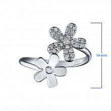 Valkokultainen sormus timanttikoru