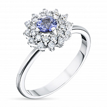 Sormus timanttikoru ja tansaniitilla