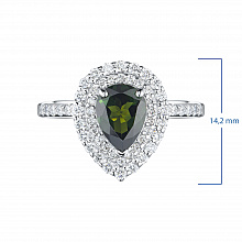 Sormus timanttikoru ja joissa on kromidiopsidia