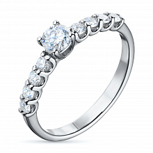 Valkokultainen sormus kasvatetut timantit