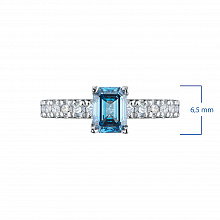 Valkokultainen sormus kasvatetut timantit