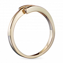 Keltakultainen sormus timanttikoru