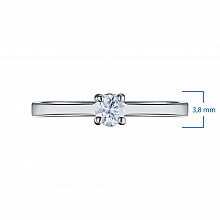 Valkokultainen sormus timanttikoru