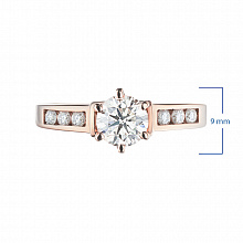 Punakultaiset sormus timanttikoru